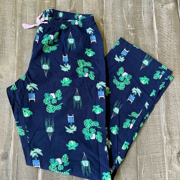 Old Navy Plant Monstera Plants Botanical Pajama Pants PJs XS - Picture 1 of 2